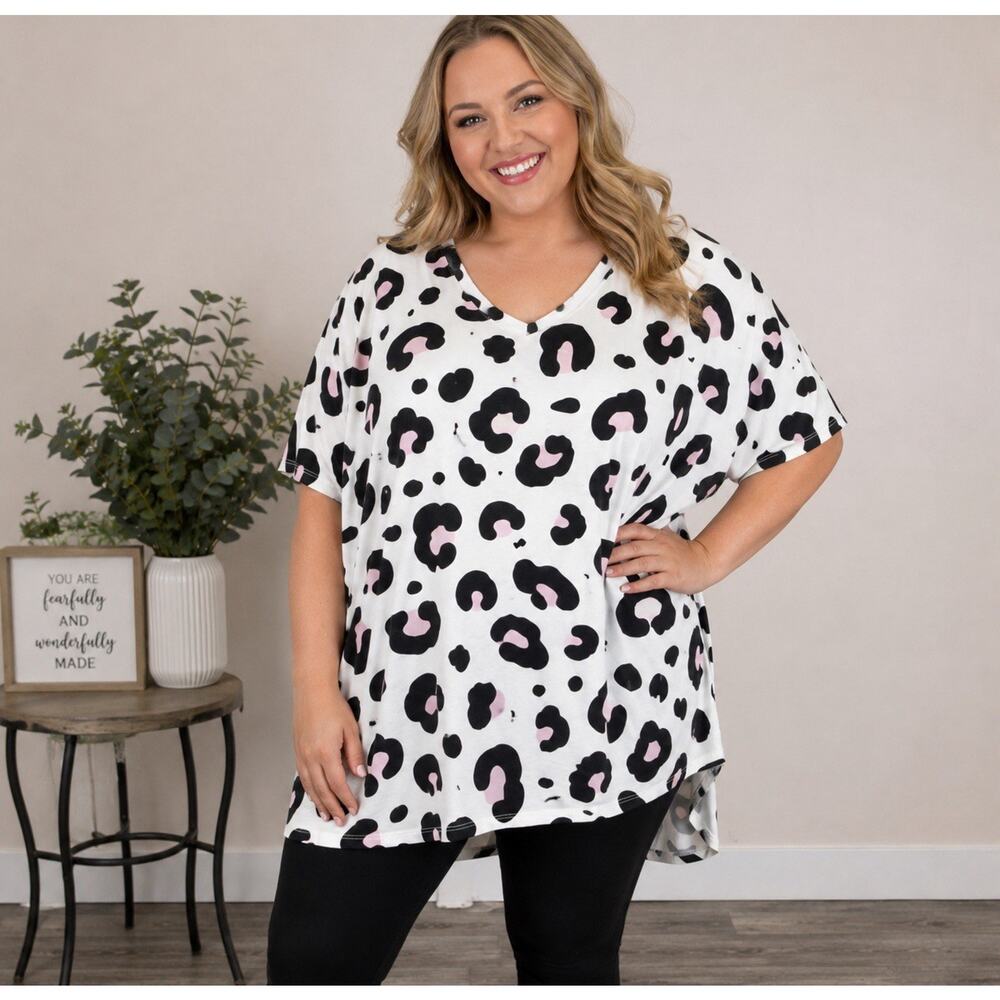 Lularoe Irma Tunic Top Blouse 3XL Leopard Print High Low NWT Shirt